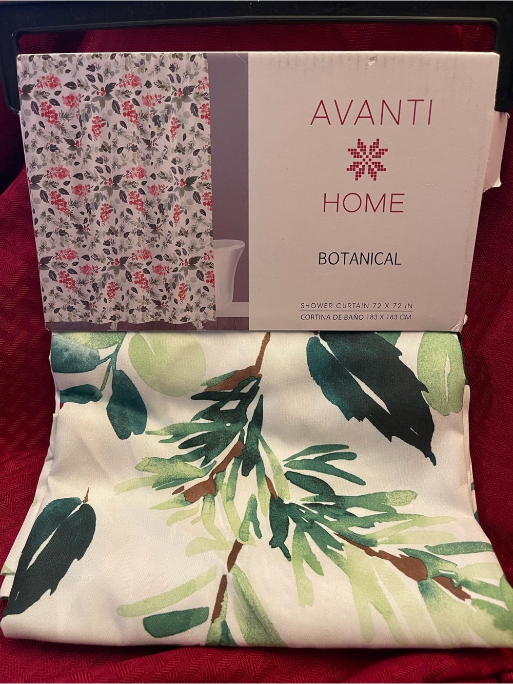 Avanti Floral & Leaf Shower Curtain - Red, Green, Teal